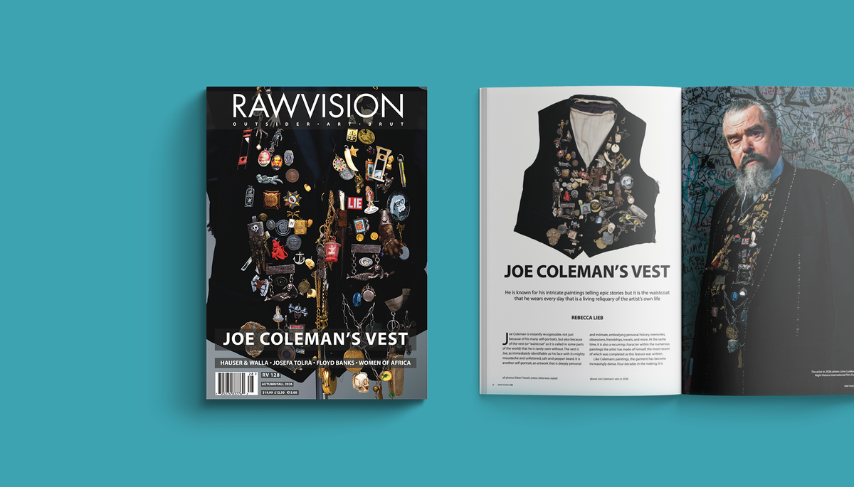 Joe Coleman on the cover of issue 128 of Raw Vision magazine
